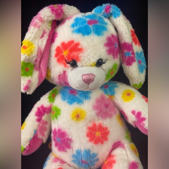 Build A Bear Blossom Bunny Rabbit Pastel Flowers BABW 16” Plush Stuffed Toy 2010 - Picture 7 of 9